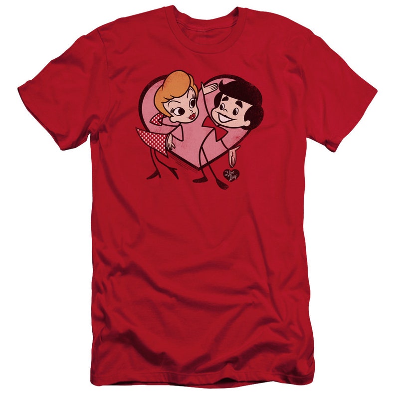 Amo a Lucy Dibujos animados Amor Camisas rojas imagen 4