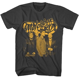 Matchbox 20 Vintage Gold Logo Charcoal Grey Shirt