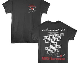 Tom Petty Charcoal Grey Shirt – Officially Licensed American Girl Lyrics Tee