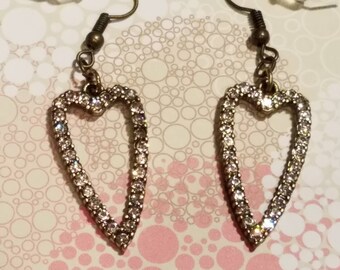 Rhinestone Heart Earrings