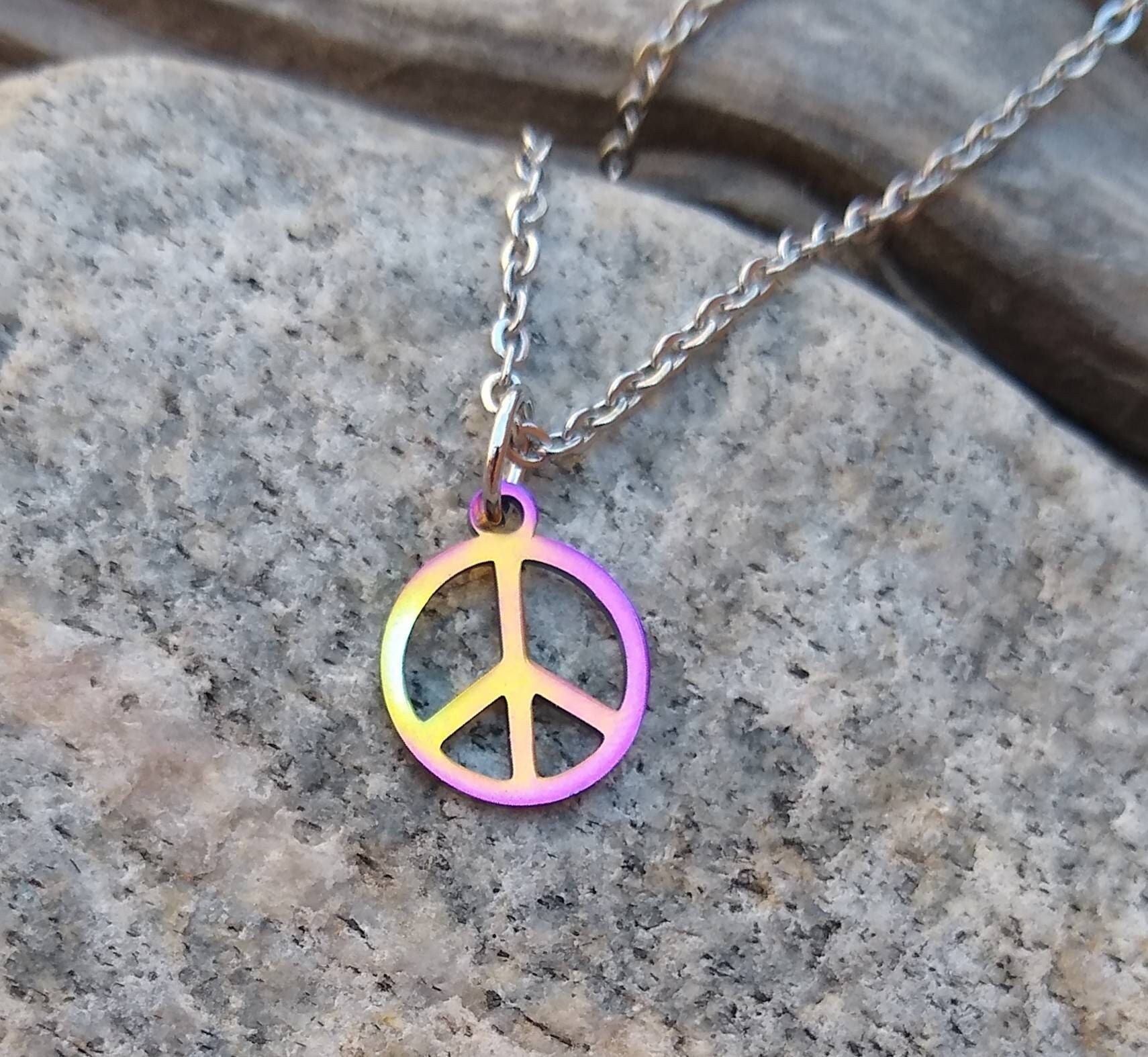 Peace Sign Necklace – Celtic Crystal Design Jewelry
