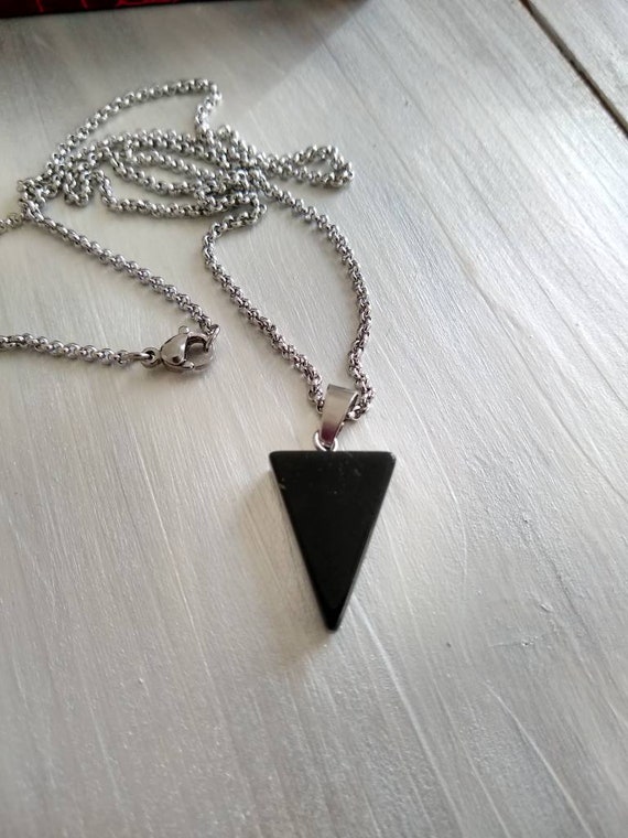 Obsidian necklace shop etsy