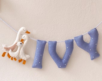 Goose Family Felt Name Banner: Custom Nursery Decor