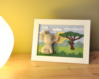 African savanna scene nursery decor, nursery frame