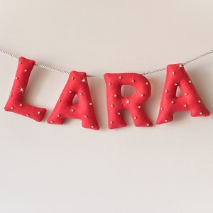 Banner de nombre de fieltro, decoración de vivero de diamantes de imitación, regalo personalizado, letras de fieltro de bebé, guirnalda de nombre de bebé de habitación infantil, banner de nombre de fieltro hecho a medida