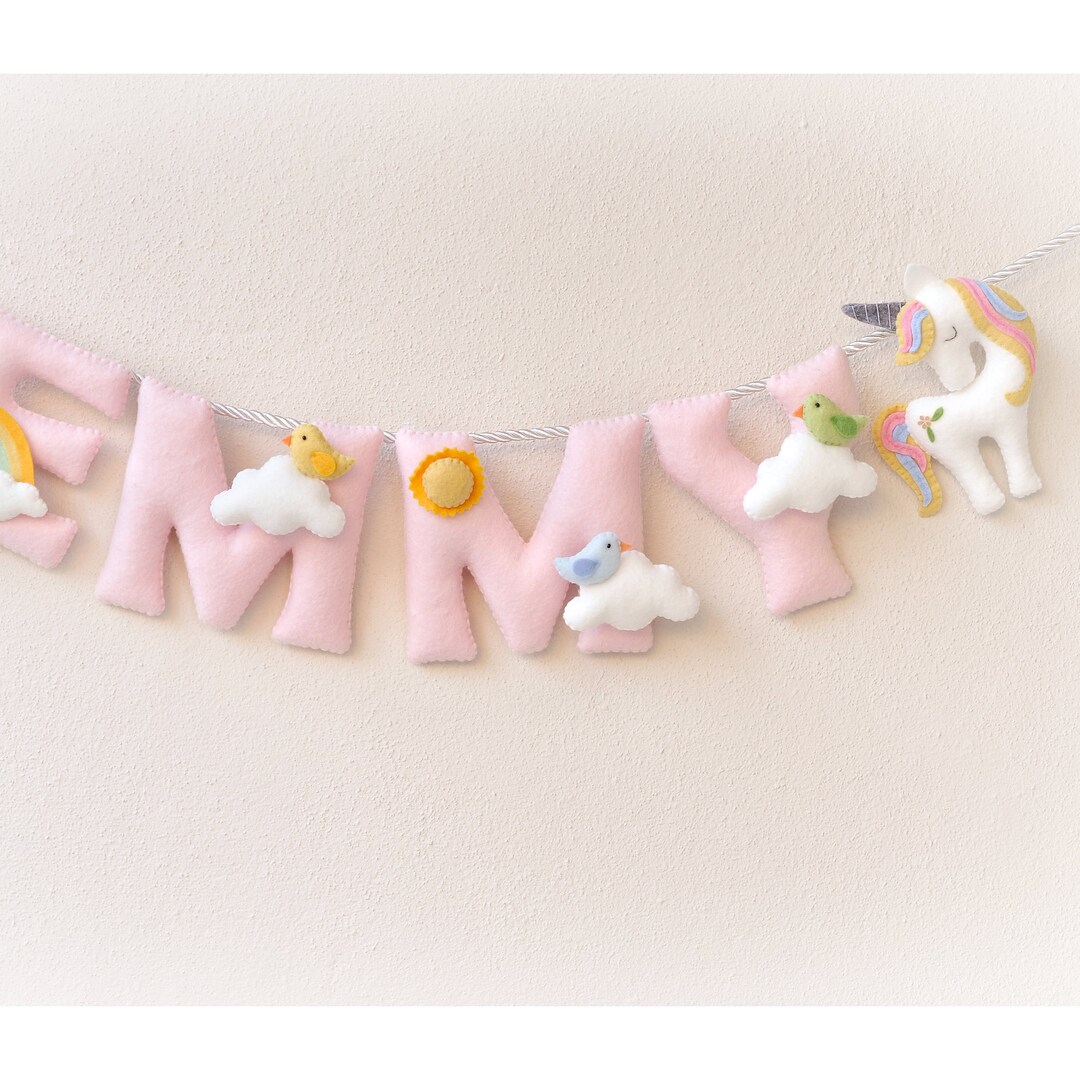 Unicorn Nursery Decor, Baby Name Banner - Etsy