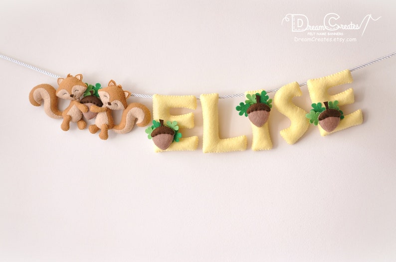 Nursery Decor Squirrel Baby Decor Woodland Kids Room Felt Etsy