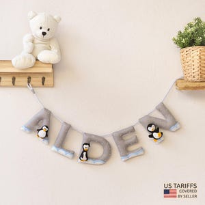 Filz Pinguin Girlande, Südpol Kinderzimmer Dekoration