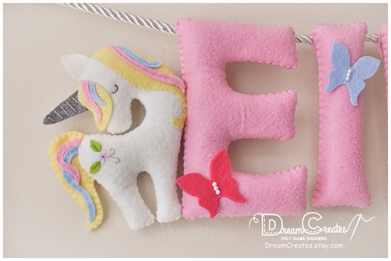 Felt Name Banner Unicorn Nursery Decor Personalized Gift | Etsy