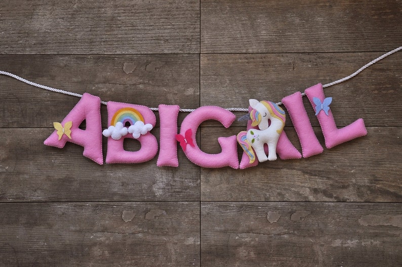 Felt Name Banner Unicorn Nursery Decor Personalized Gift | Etsy