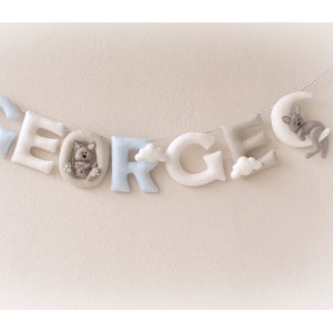 Nursery decor, Kangaroo name banner, baby name reveal