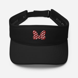 Minnie Mouse Bow Embroidered Visor | 5 Colors | Theme Park Visor| Character Visor | Princess Gift | Minnie Mouse Gift | Flexfit Visor