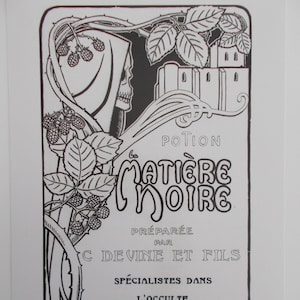 Grim Reaper A4 print/ occult print/ gothic print/ death&#39;s head print/ Skull print/ Art Nouveau print