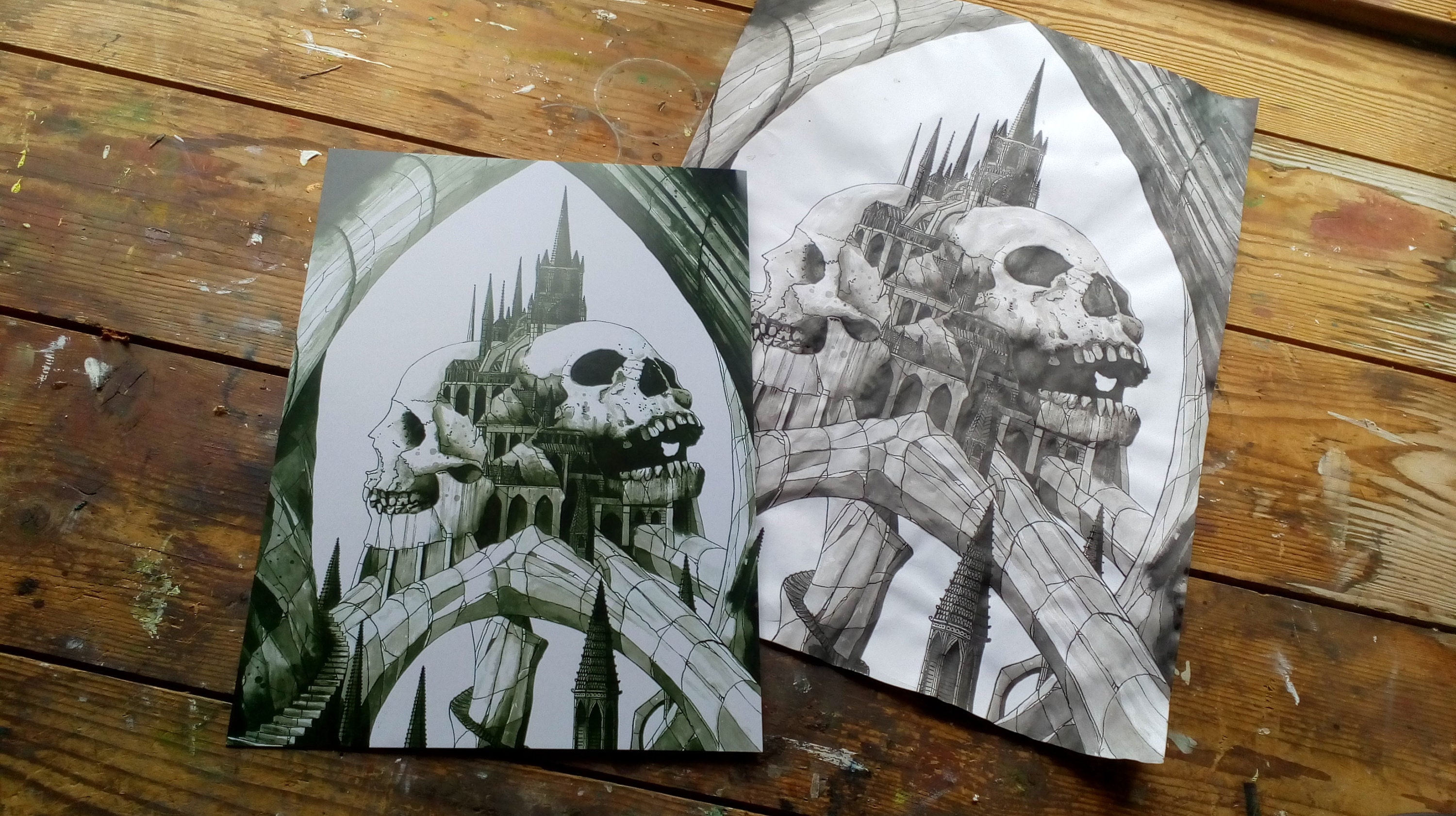 DIN A4 Kunstdruck Totenkopf-Schwärmer – Gothic Steampunk Poster Im Matten Finish
