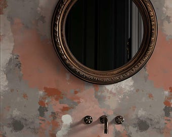 Abstract Terracotta Wallpaper Peel and Stick, Modern Art Wall Mural, Boho Clay Wall Mural, Removable or Traditional 505