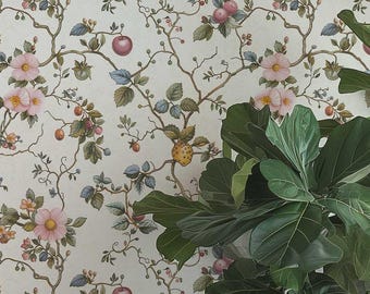 Papel pintado floral autoadhesivo: mural de estilo chinoiserie para dormitorio