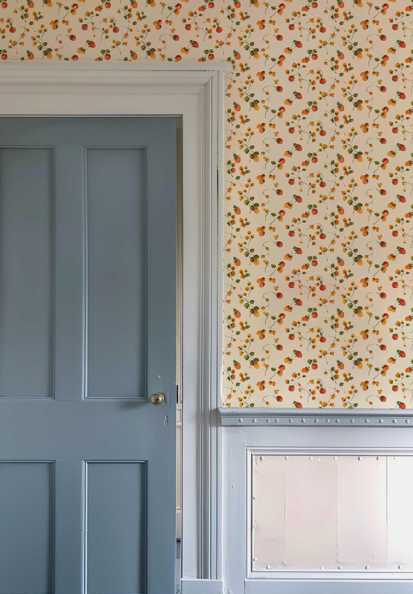 Vintage Strawberries Wallpaper: Cottagecore Floral Peel and Stick Mural ...