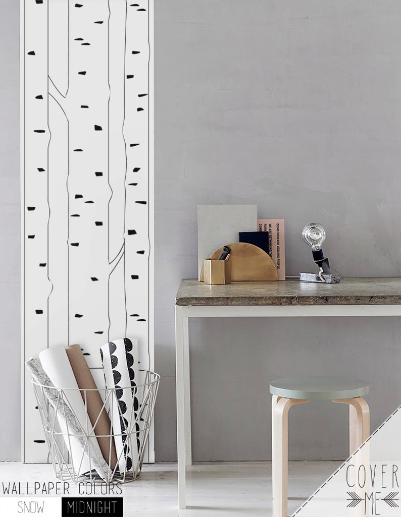 Birch Peel and Stick Removable Selfadhesive vinyl Wallpaper Etsy