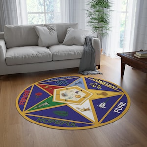 Oes Rug Order of the Eastern Star, OES Round Rug - Etsy