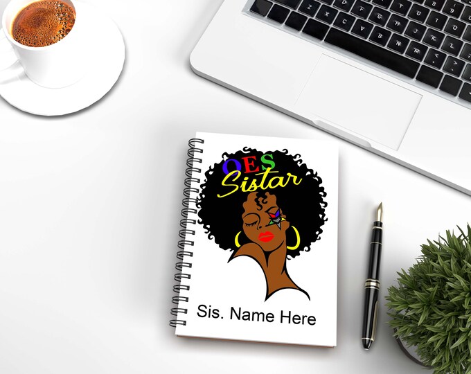 Order of Eastern Star Notebook, OES Notebook 5.5" x 8.5, OES, Journal, Black Girl Journal, Journaling, OES