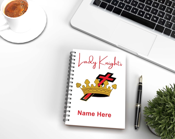 Lady Knight Notebook, Order of Eastern Star Notebook, OES Notebook 5.5" x 8.5, OES, Journal, Black Girl Journal, Journaling, OES