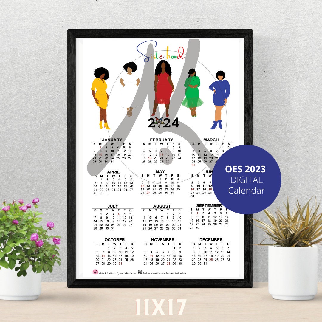 OES Digital Calendar 2024 Etsy
