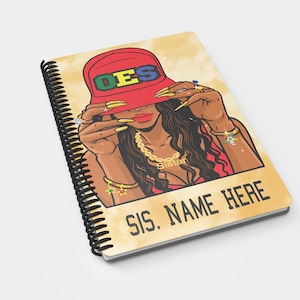 Order of Eastern Star Notebook, OES Notebook 5.5&quot; x 8.5, OES, Journal, Black Girl Journal, Journaling, OES