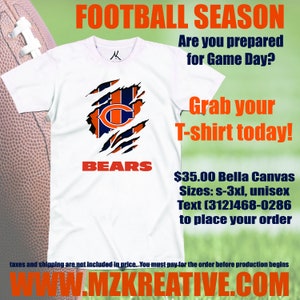Bears ripped tee- Football shirt-Game day shirt- Football Season tee-Women&#39;s football shirt-Football graphic tee- tailgate