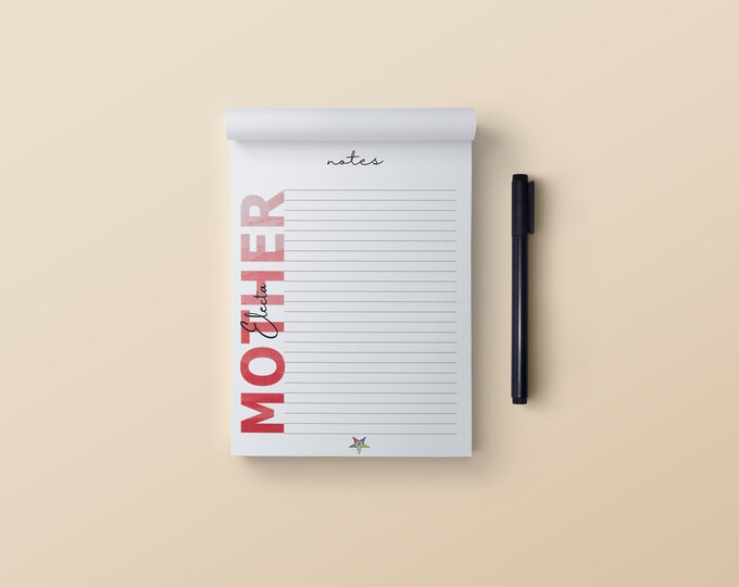 OES Electa notepads, sisterhood, eastern star