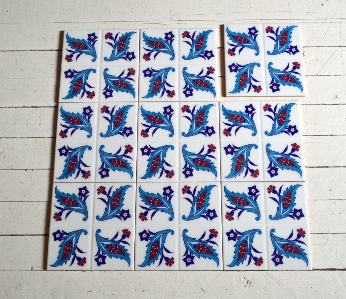 9 piezas conjunto de azulejos de cocina azulejo turco Iznik | Etsy