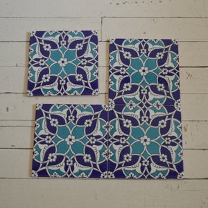 4 pieces set Wall decor tile Turkish Iznik tile set of 4 pieces Ottoman design image 3