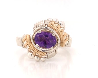 Andromeda Amethyst Wire Wrap Ring