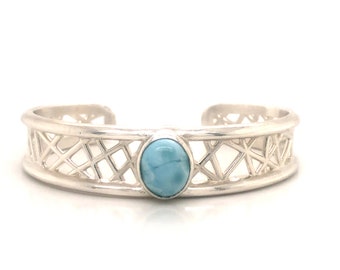 The Connection Cuff with Larimar, Sterling Silver