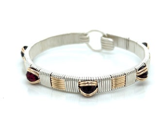 Classic Garnet Elite Bangle Bracelet