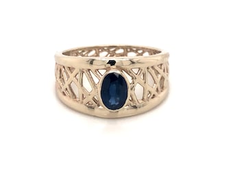 Blue Sapphire Petite Connection Series Ring