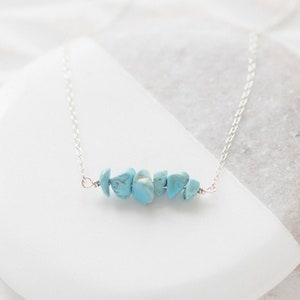 Sterling Silver Turquoise Gemstone Necklace image 1