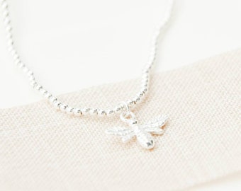 Braccialetto Di Perle D'acqua Dolce Con Ciondolo A Forma Di Ape, Realizzato In Argento Sterling - Italia - Foto 2