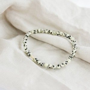 Dalmatian Jasper Gemstone Bracelet with Gold fill beads image 1