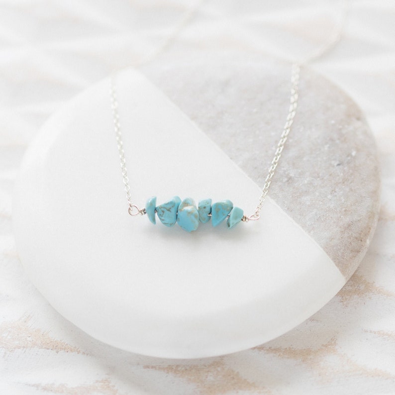 Sterling Silver Turquoise Gemstone Necklace image 1