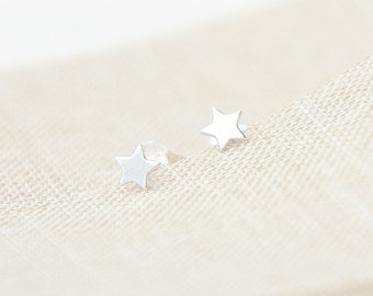 Small Sterling Silver Star Earrings - January Eleven