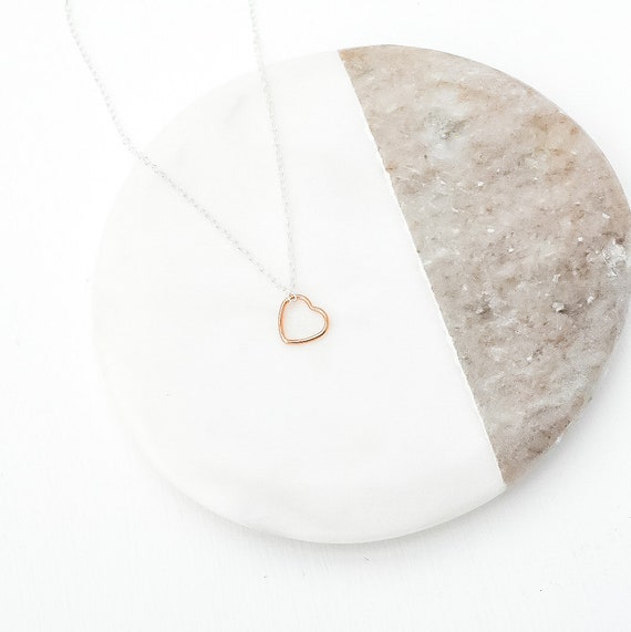 Rose Gold Open Heart Necklace