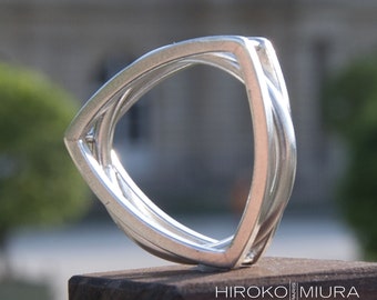 Designer-Silberring für Damen und Herren, Mazda-Wankelmotor, mechanischer Ring, Technik, Trillion