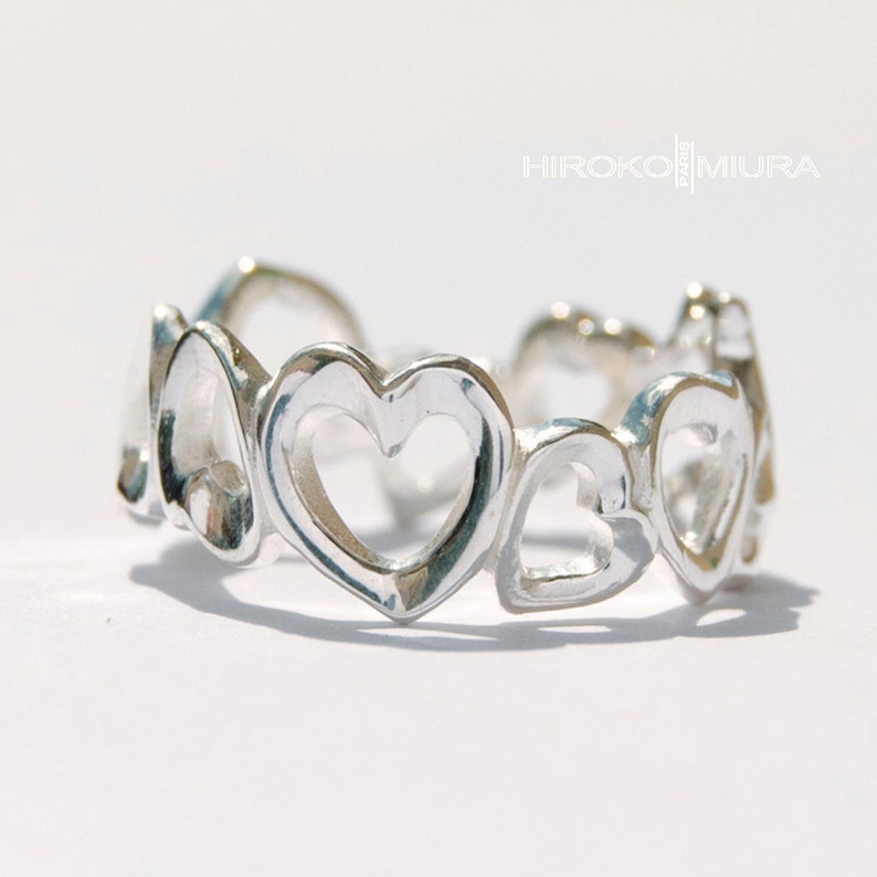 silver Cr\u00e9ation HIROKO MIURA design Pr\u00eat \u00e0 Exp\u00e9dier Bague Multi-C\u0152URS Petit mod\u00e8le Argent hmp style \u00e9pur\u00e9 bijou unique fait main