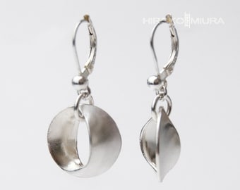 Pendientes colgantes OVNI de plata, geométricos, joyas escultóricas, estilo Georg Jensen