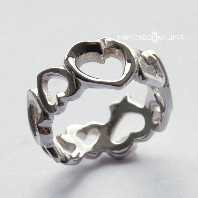 silver Cr\u00e9ation HIROKO MIURA design Pr\u00eat \u00e0 Exp\u00e9dier Bague Multi-C\u0152URS Petit mod\u00e8le Argent hmp style \u00e9pur\u00e9 bijou unique fait main