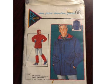 Modello di cucito vintage - DK SPORTS #68 Modello parka da montagna a nove tasche - Barbour Coat, Barn Jacket anni &#39;80, &#39;80, 1987 Gorpcore Hiking NOS