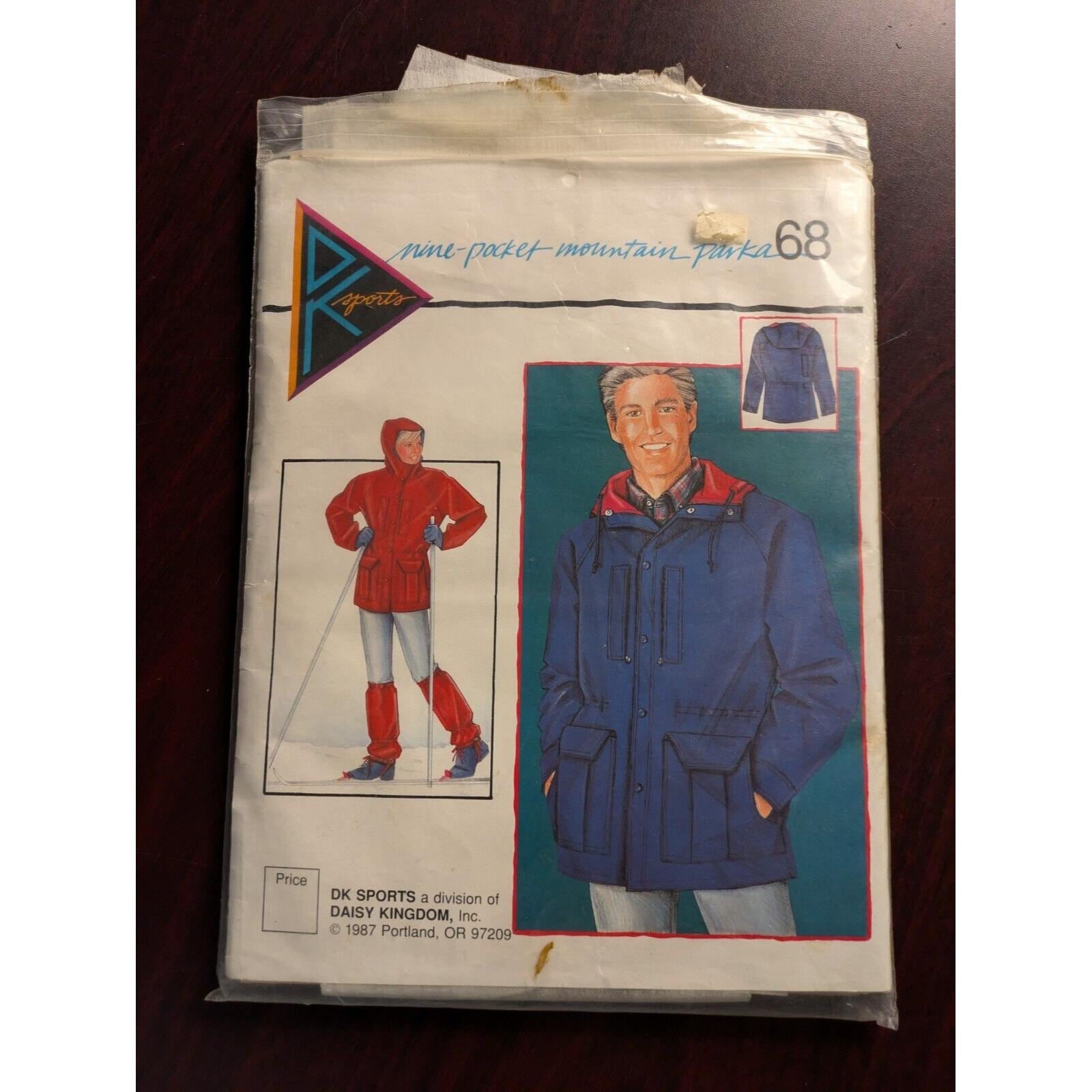 Vintage Sewing Pattern - DK SPORTS #68 Nine-Pocket Mountain Parka Pattern - Barbour Coat, Barn Jacket 1980s, 80s, 1987 Gorpcore Hiking NOS