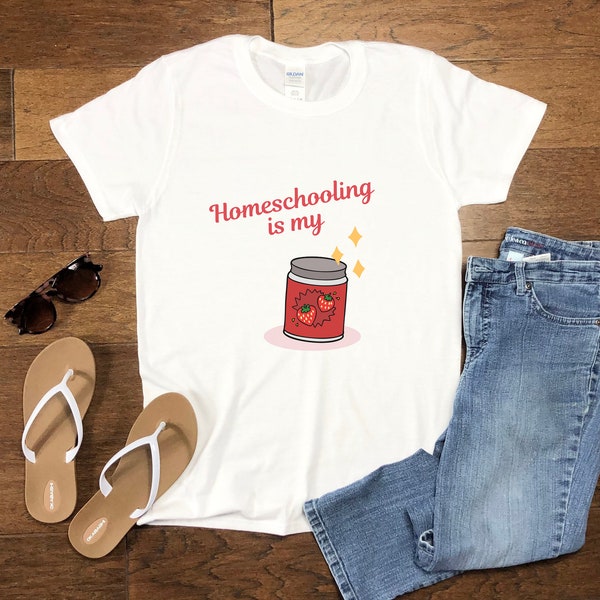 La educación en el hogar es mi camiseta de mujer Jam - Homeschool Mom Soft Cotton T Home Teacher Canning Homemaker - Regalo para la madre / Vida en el hogar