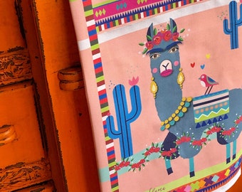 Frida Kahlo Llama Cactus Novelty Tea Towel - Made in Britain - designed by Dorota Stumpf - a Perfect gift