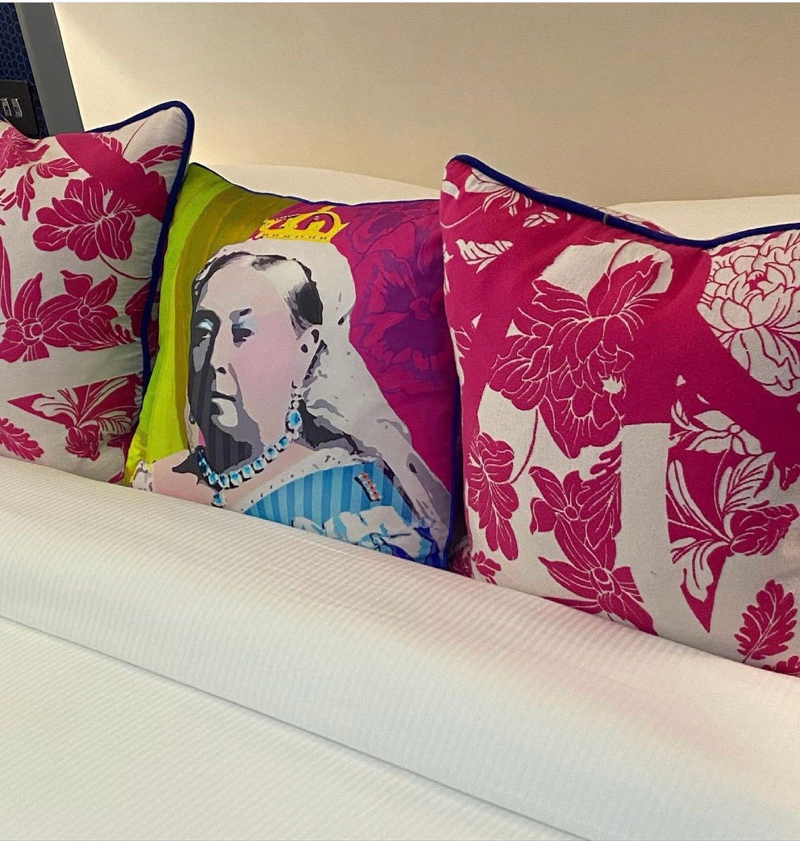 Queen Victoria Cushion Cover Luxe Boutique Maximalist Colourful